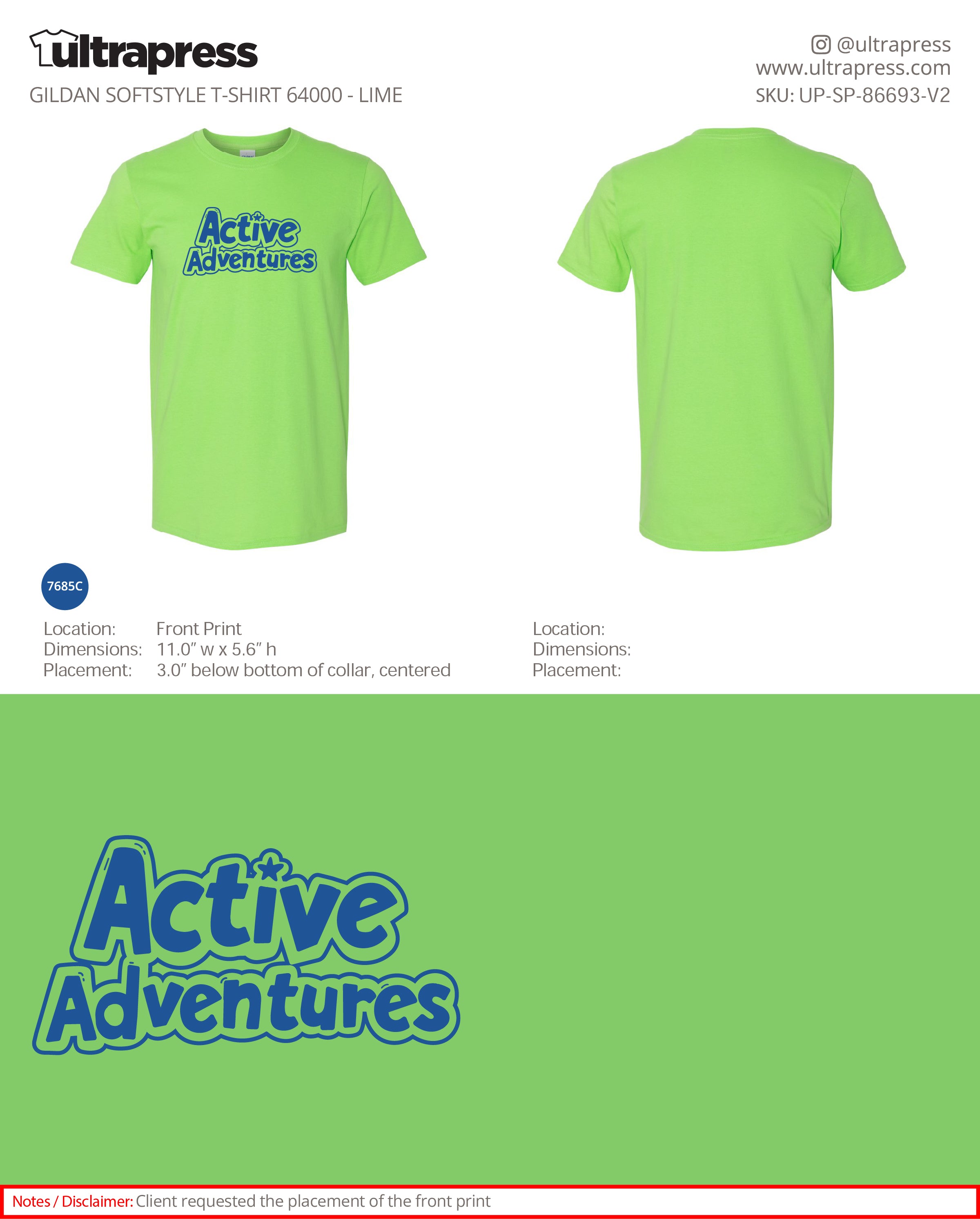 UP-SP-86693 Active Adventures (Blue Logo) ADULT - Elizabeth Barthel - 100 Min Qty - Package Deal (Bulk)