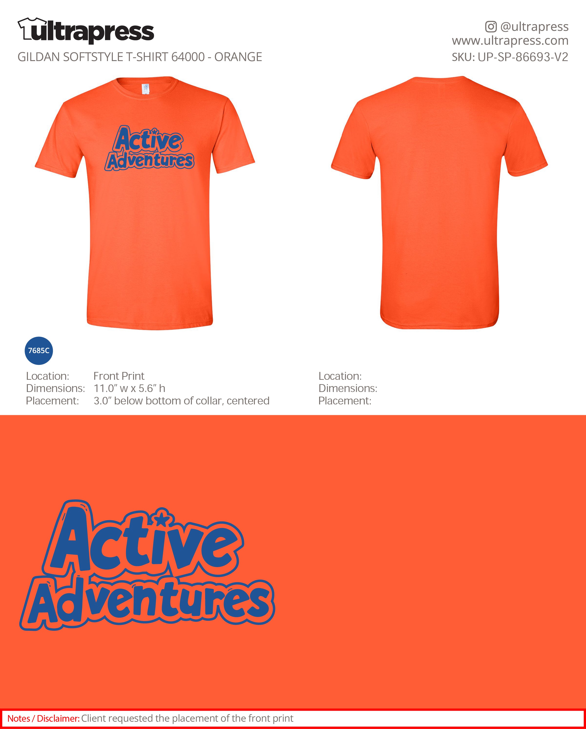 UP-SP-86693 Active Adventures (Blue Logo) ADULT - Elizabeth Barthel - 100 Min Qty - Package Deal (Bulk)