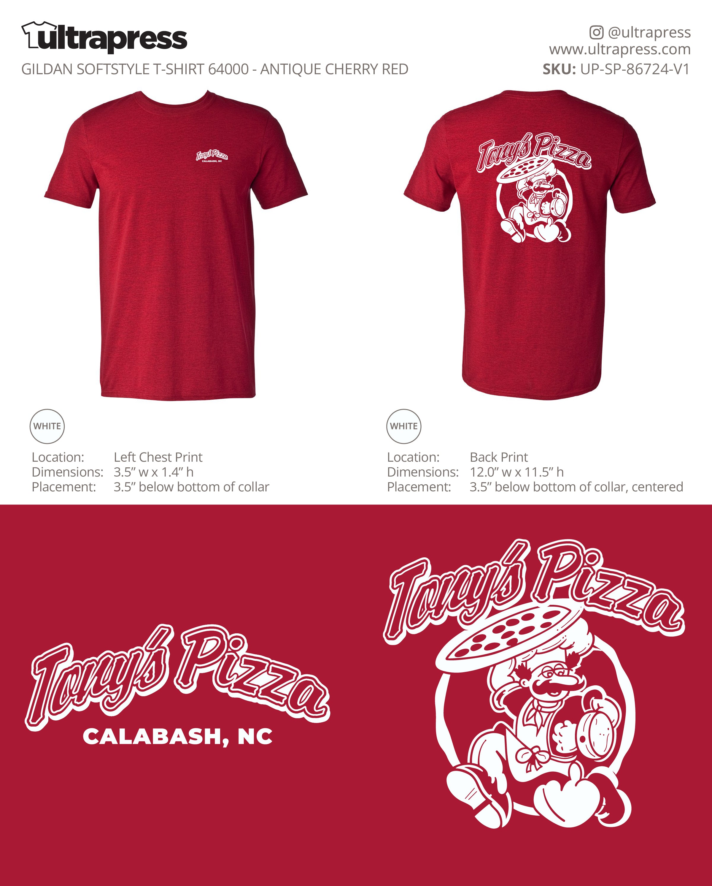 UP-SP-86724 Tony's Pizza - Evagelia Stathos - 100 Min Qty - Package Deal (Bulk)