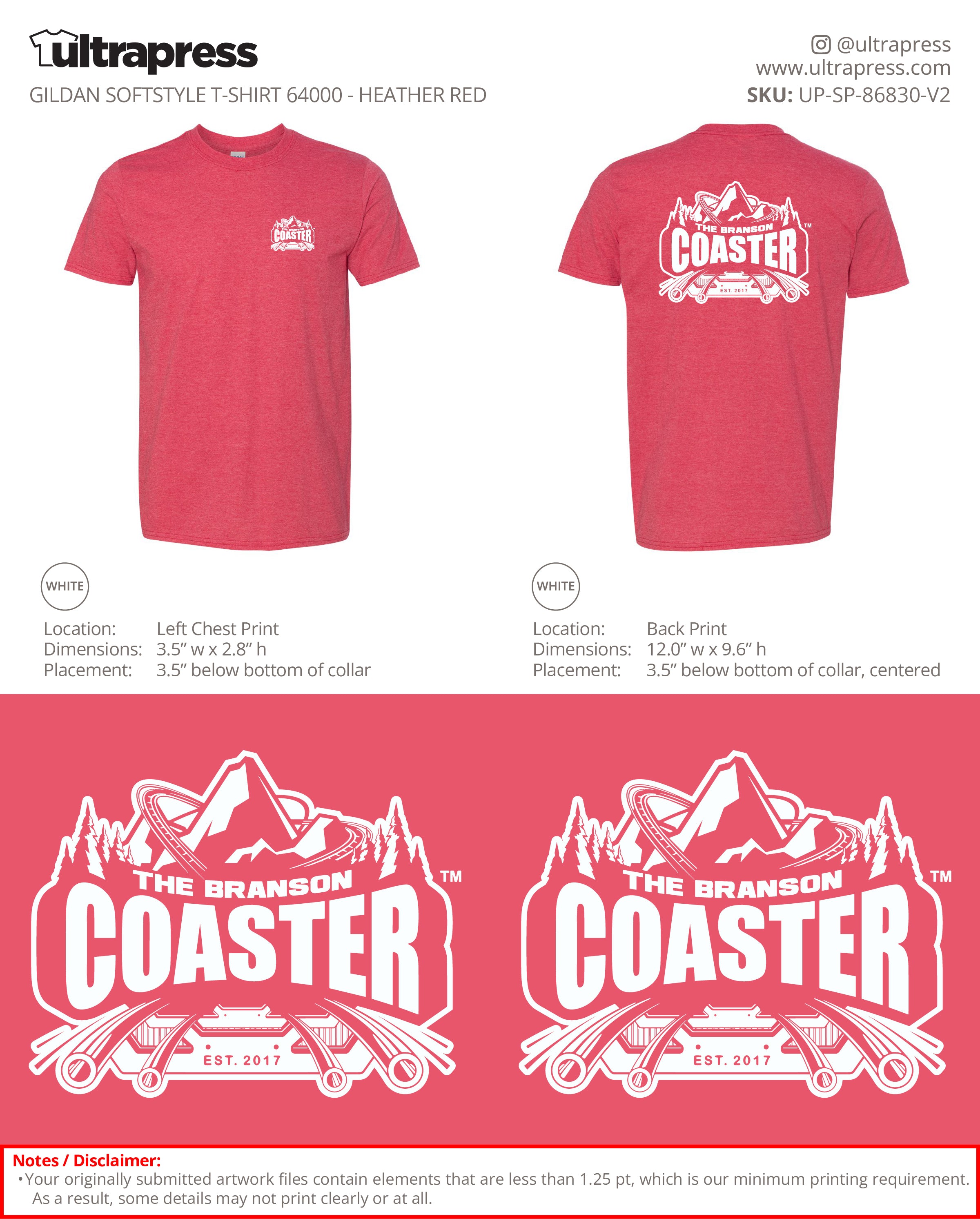 UP-SP-86830 The Branson Coaster - Jessica Wedel 100 Pieces Package Deal (Bulk)