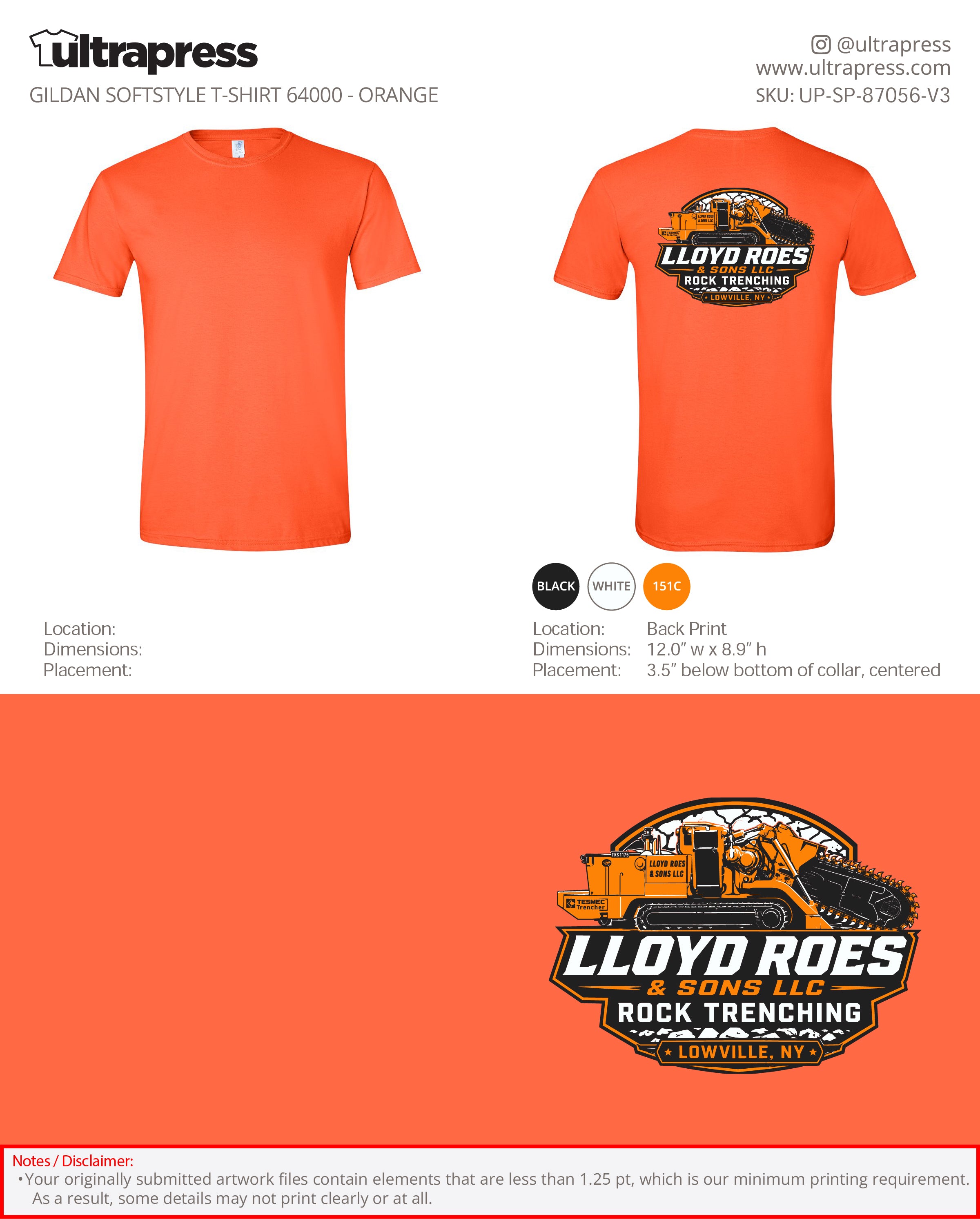 UP-SP-87056 LLOYD ROES & SONS LLC - Norman Roes 100 Min Qty