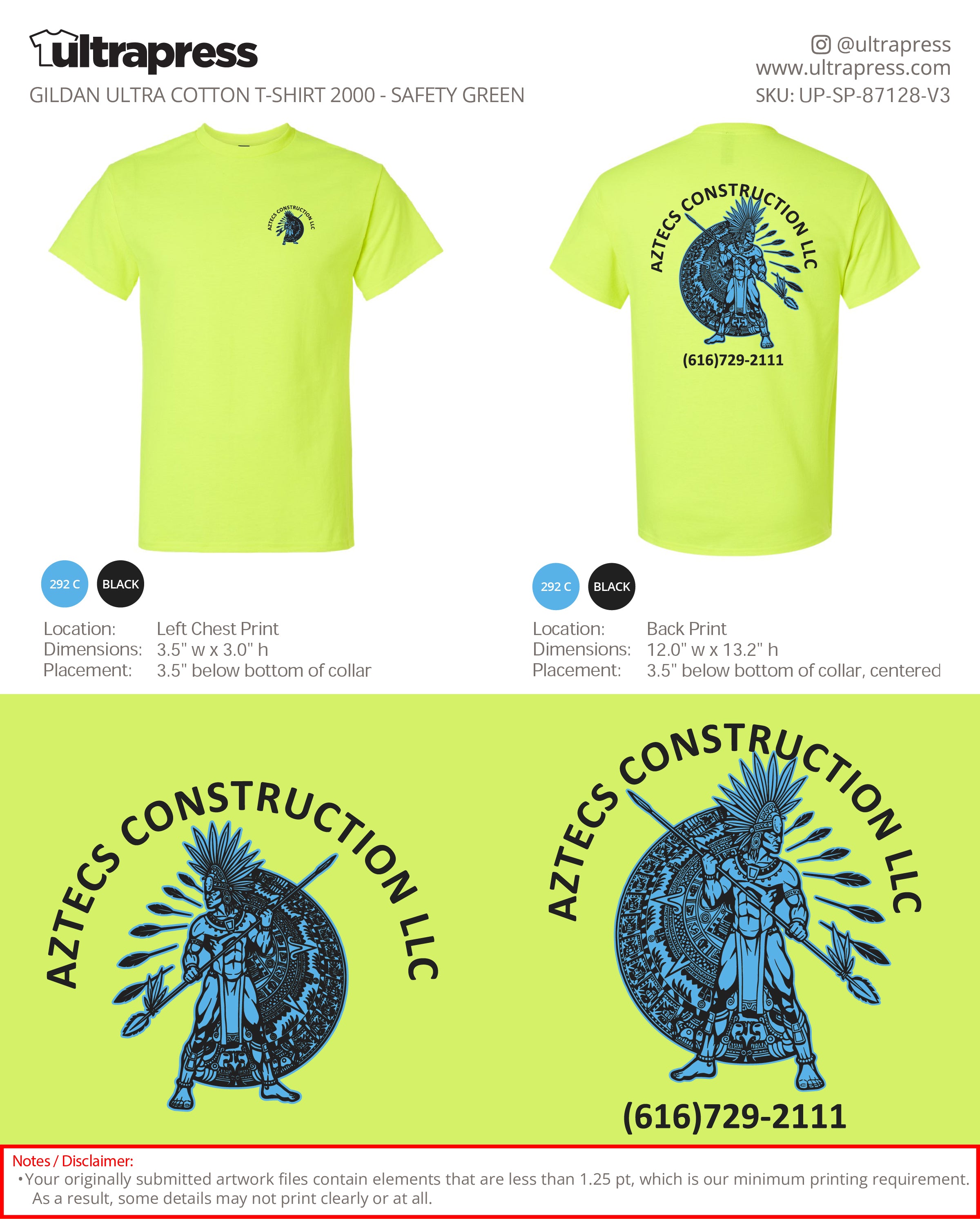 UP-SP-87128 AZTECS CONSTRUCTIONS - PABLO VALENCIA JR 100 Min Qty (Bulk)