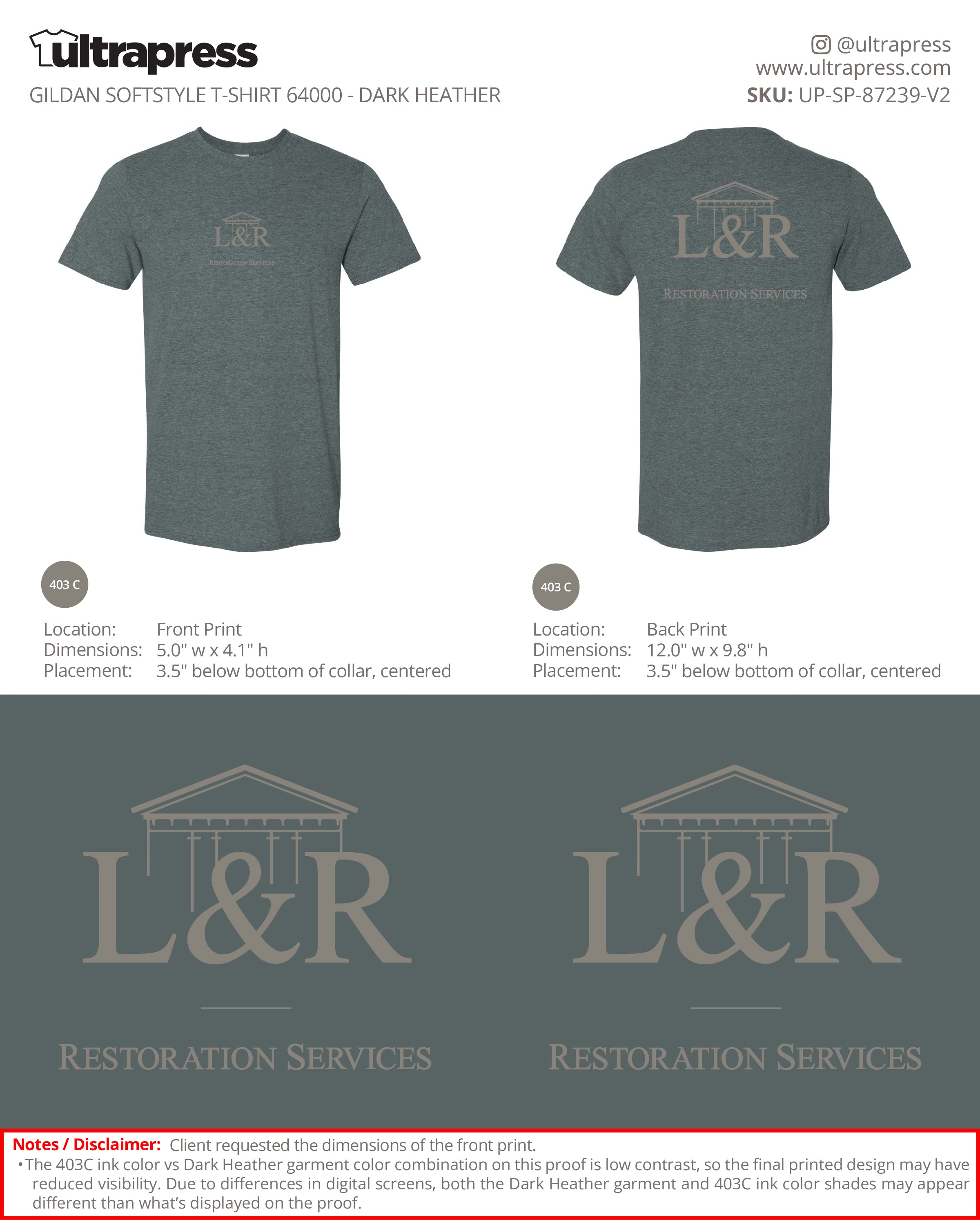 UP-SP-87239 L&R Restoration Services - Christopher Herba - 100 Min Qty - Package Deal (Bulk)