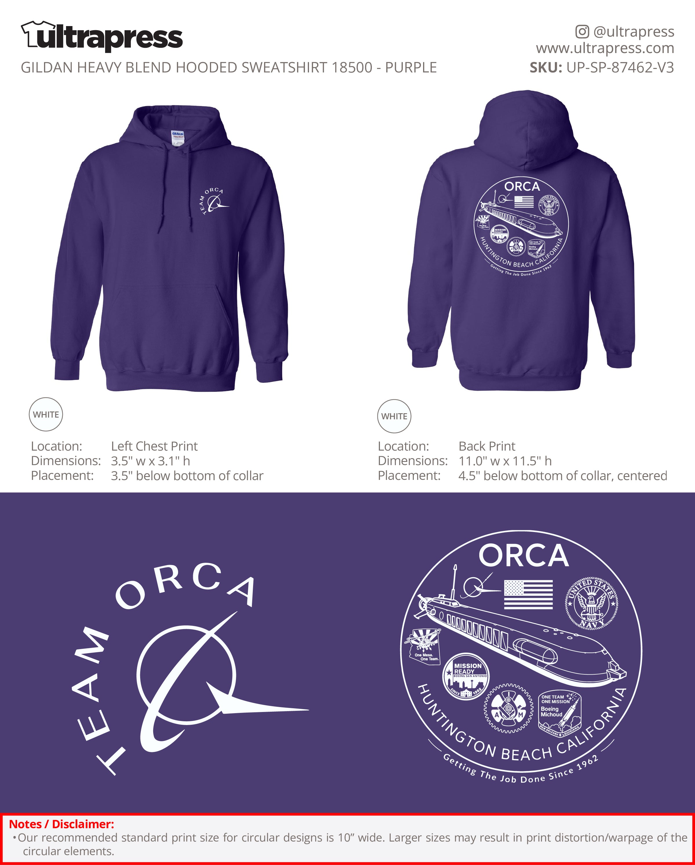 UP-SP-87462 Team Orca 2026 Hoodies - Steve Molenda - 50 Min Qty - Package Deal (Bulk)