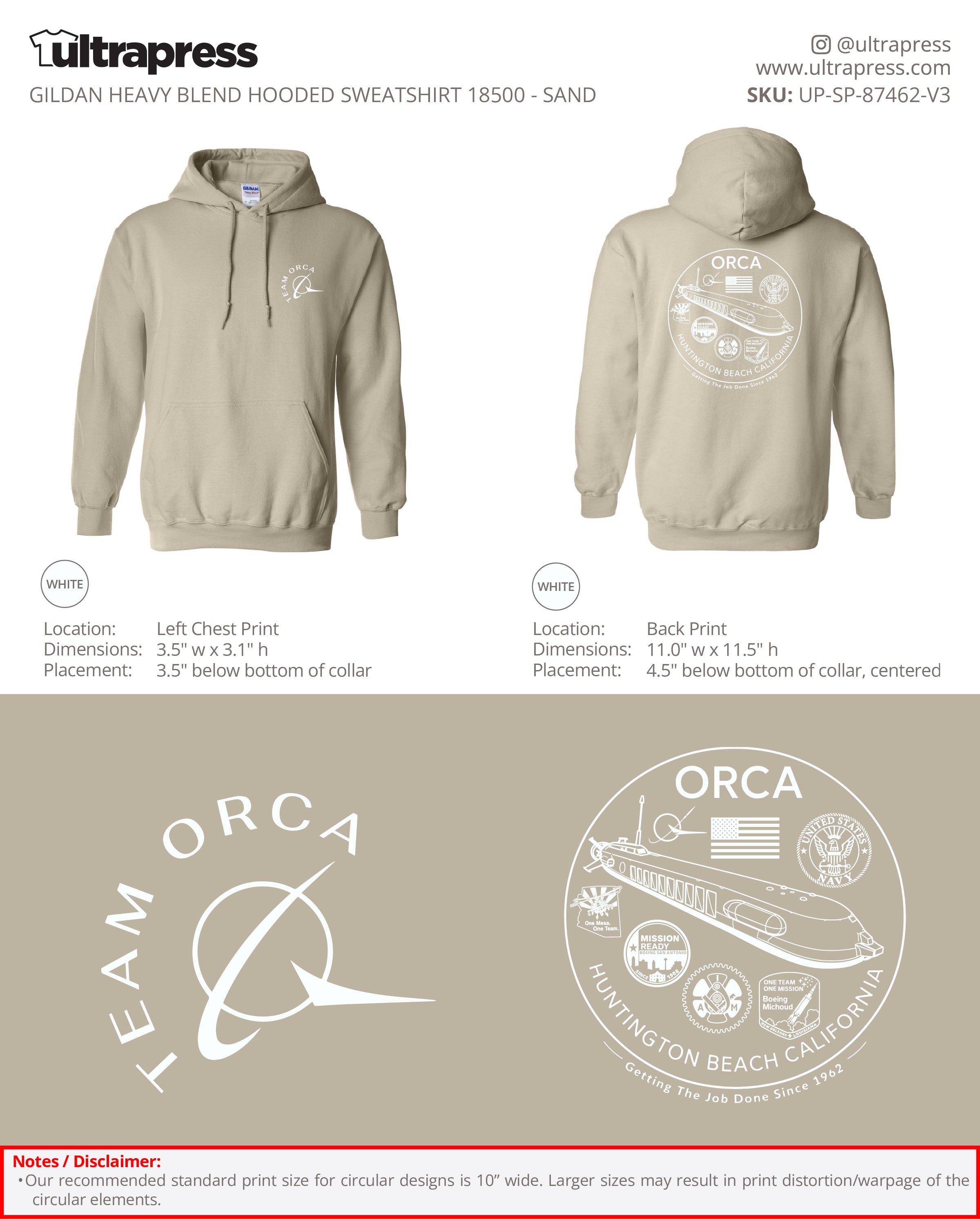UP-SP-87462 Team Orca 2026 Hoodies - Steve Molenda - 50 Min Qty - Package Deal (Bulk)