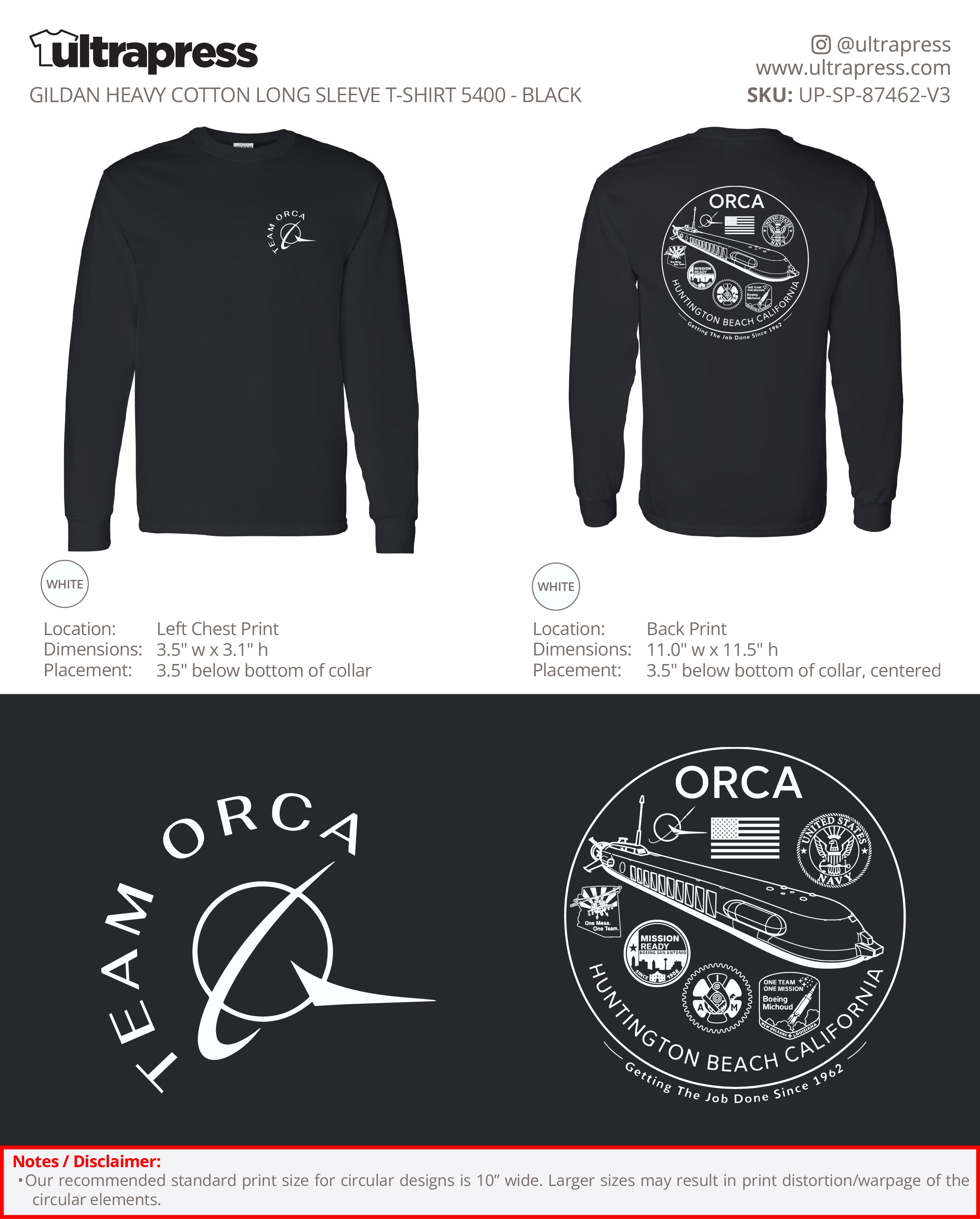 UP-SP-87462 Team Orca 2026 Long Sleeves - Steve Molenda - 100 Min Qty - Package Deal (Bulk)