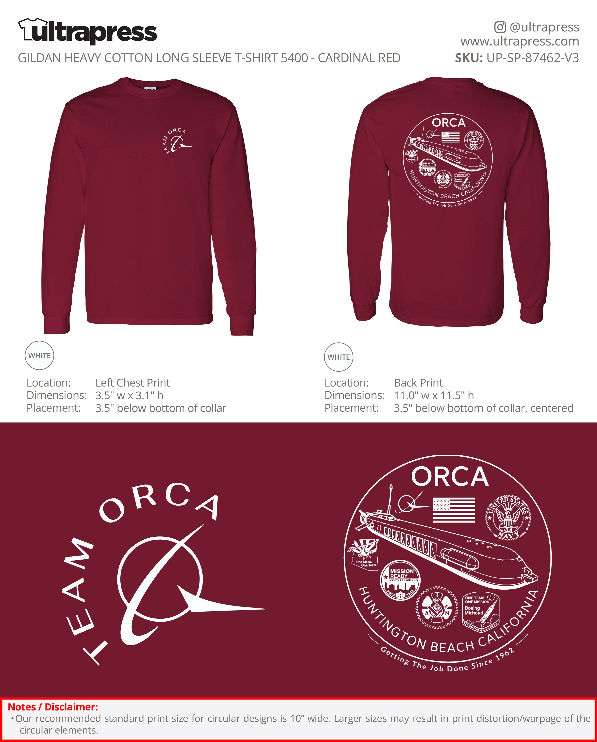 UP-SP-87462 Team Orca 2026 Long Sleeves - Steve Molenda - 100 Min Qty - Package Deal (Bulk)