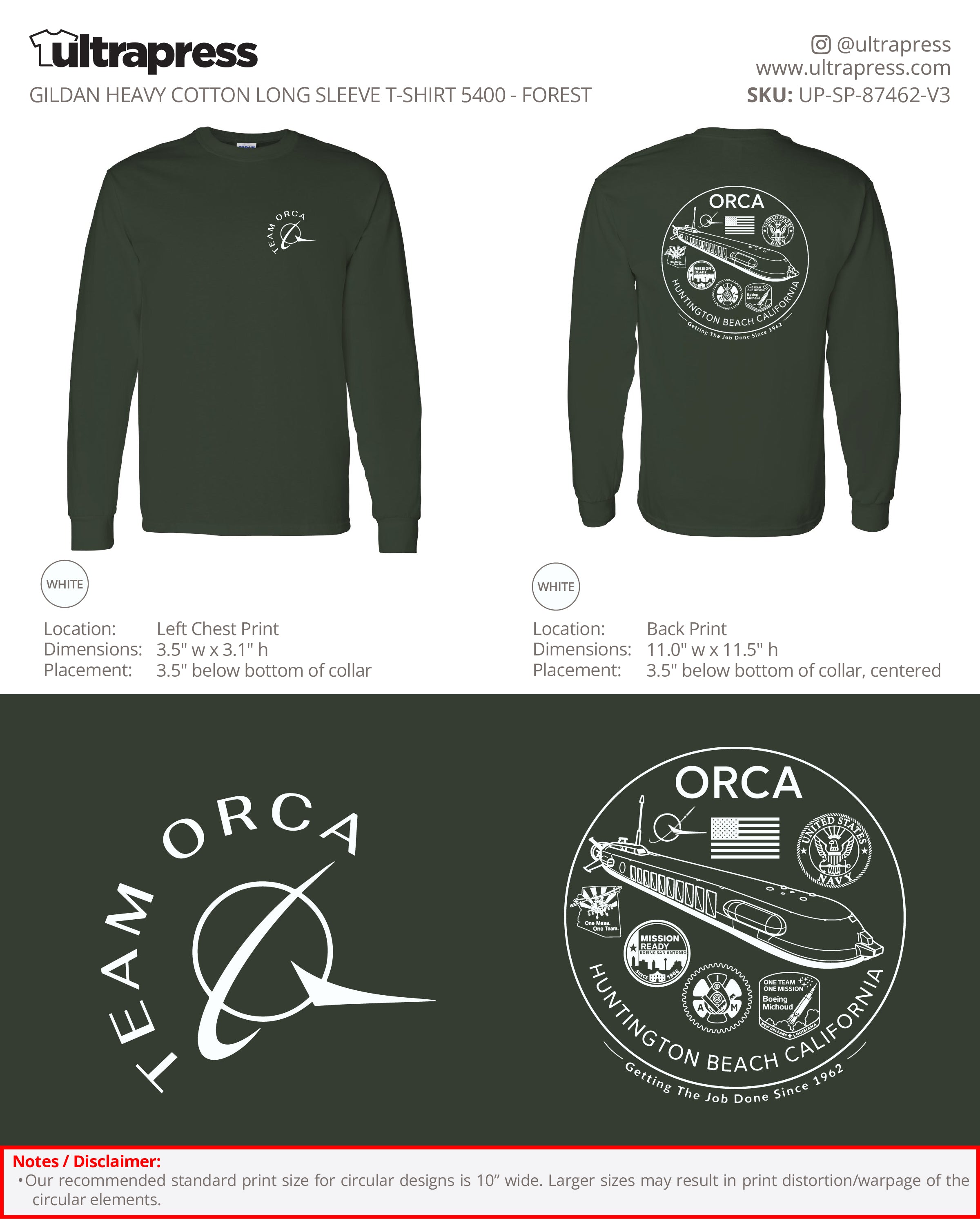 UP-SP-87462 Team Orca 2026 Long Sleeves - Steve Molenda - 100 Min Qty - Package Deal (Bulk)