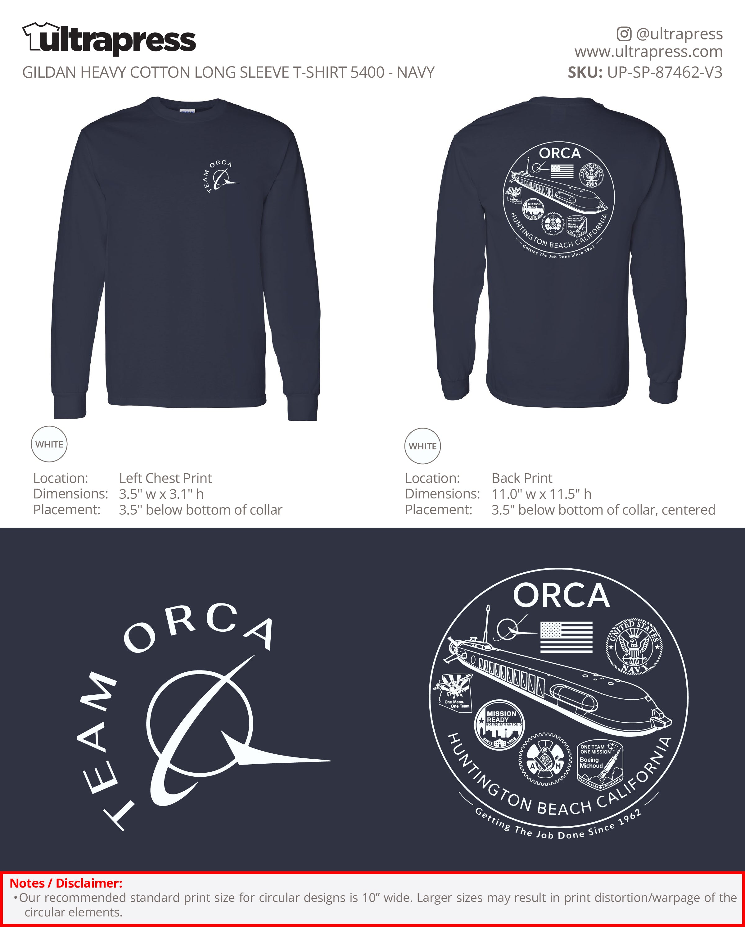 UP-SP-87462 Team Orca 2026 Long Sleeves - Steve Molenda - 100 Min Qty - Package Deal (Bulk)