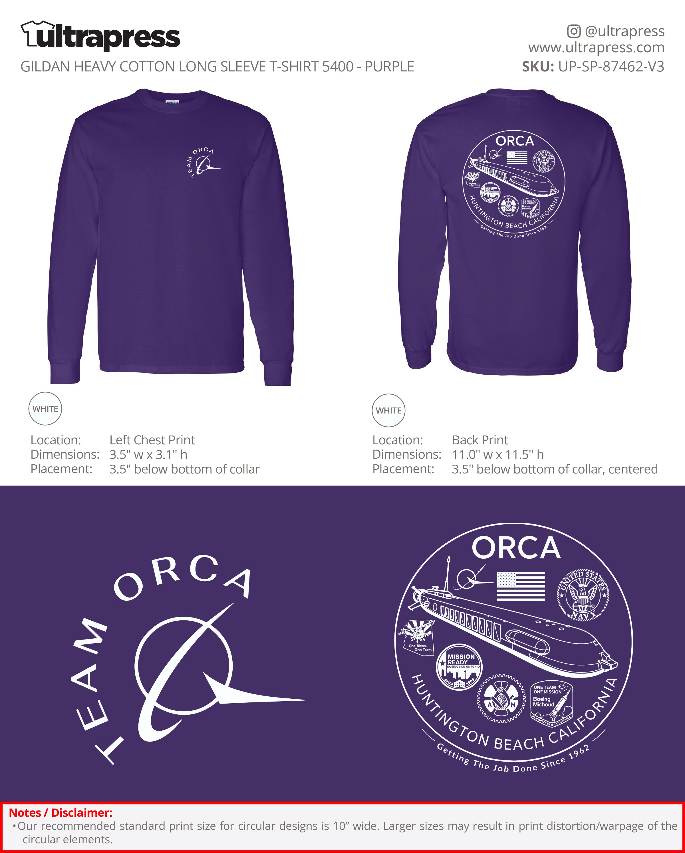 UP-SP-87462 Team Orca 2026 Long Sleeves - Steve Molenda - 100 Min Qty - Package Deal (Bulk)