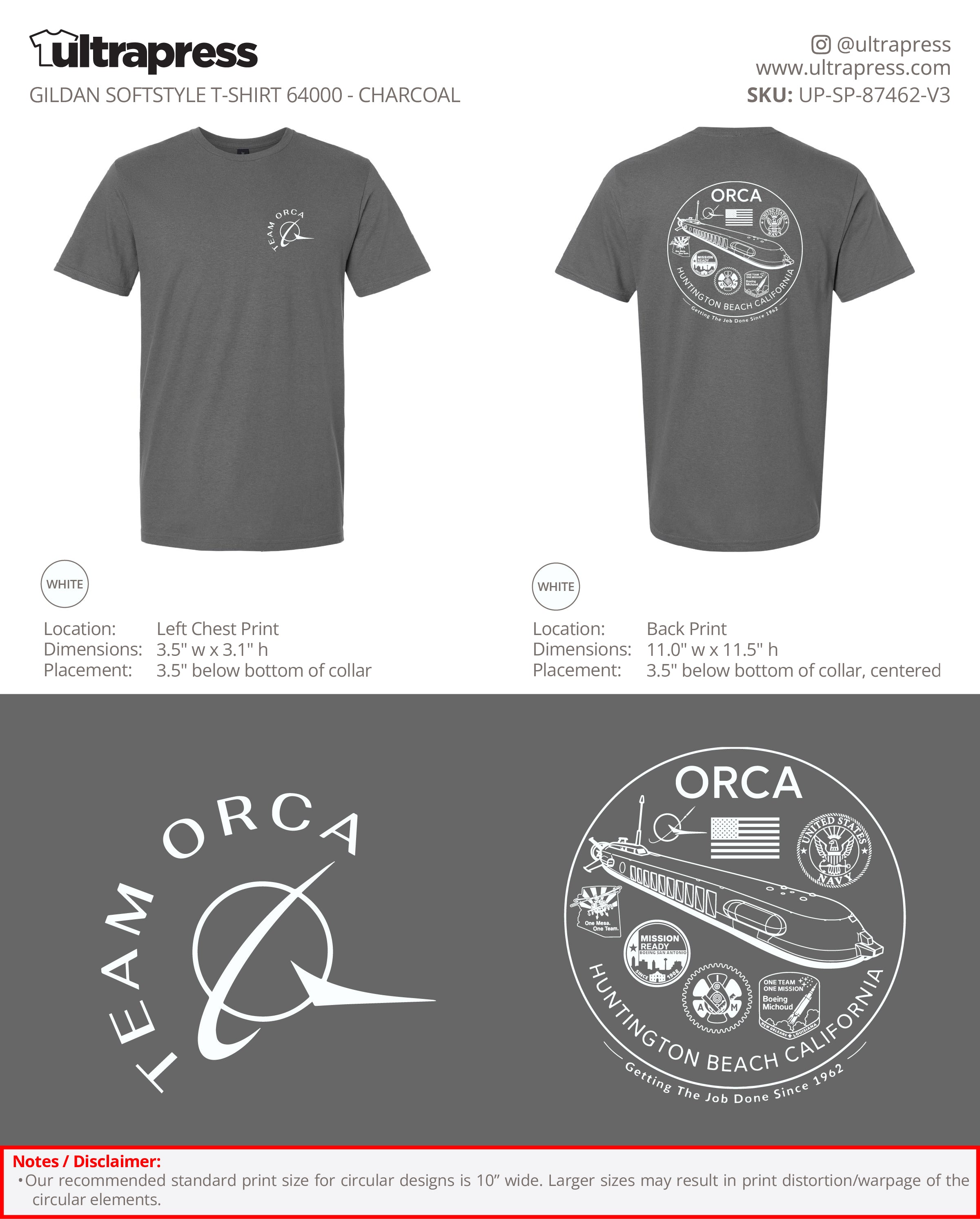 UP-SP-87462 Team Orca 2026 SoftStyle Shirts - Steve Molenda - 100 Min Qty - Package Deal (Bulk)