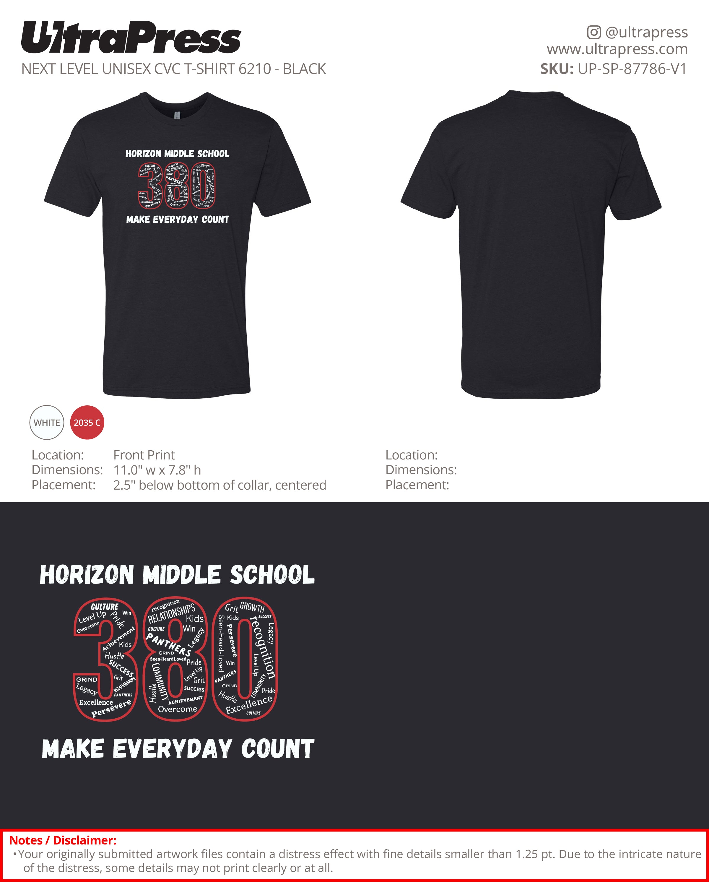 UP-SP-87786 Horizon Middle School - Elizabeth Dalzell 100 Min Qty (Bulk)