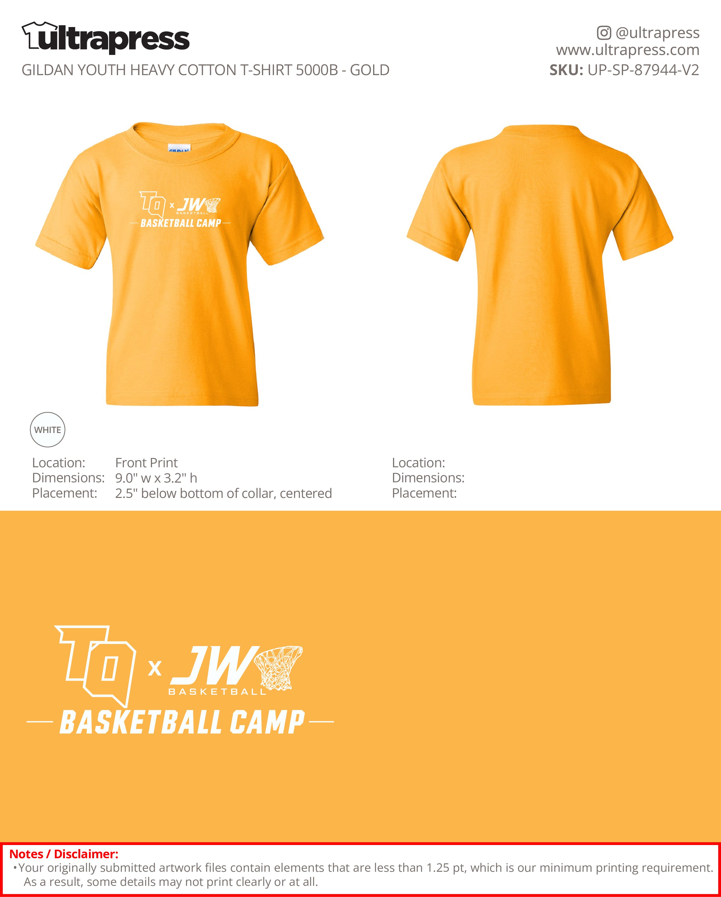 UP-SP-87944 JW Basketball Camp - Jason Wright - 100 Min Qty - Package Deal (Bulk)