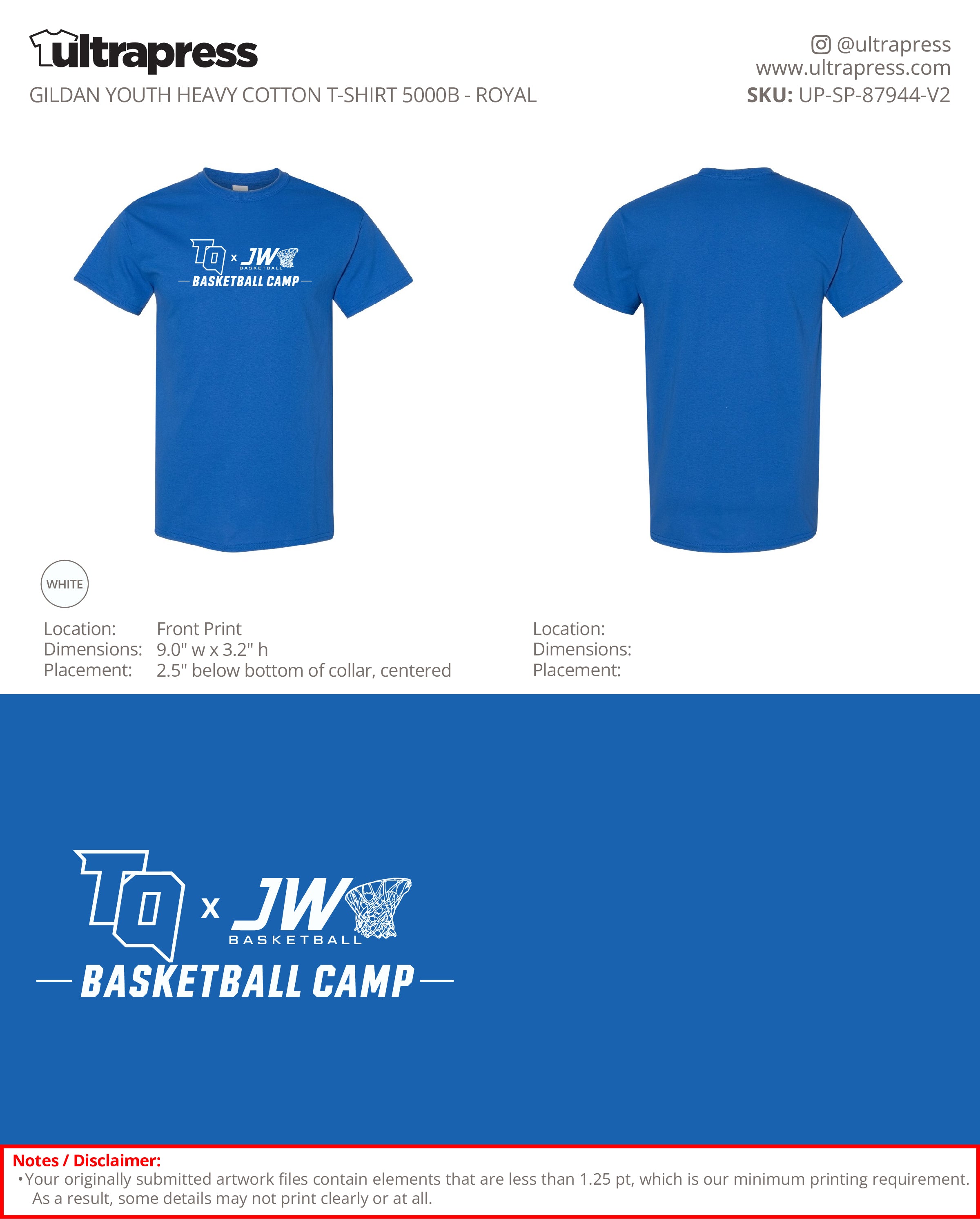 UP-SP-87944 JW Basketball Camp - Jason Wright - 100 Min Qty - Package Deal (Bulk)