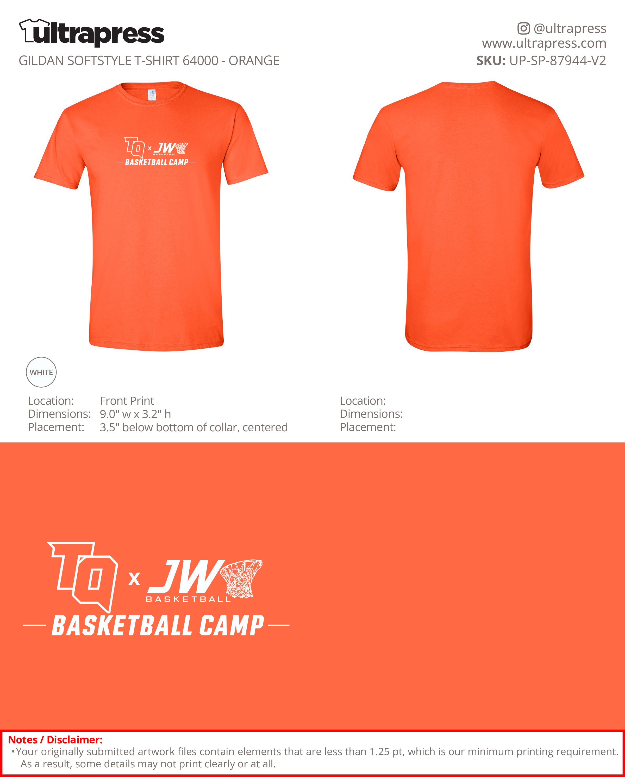 UP-SP-87944 JW Basketball Camp - Jason Wright - 100 Min Qty - Package Deal (Bulk)