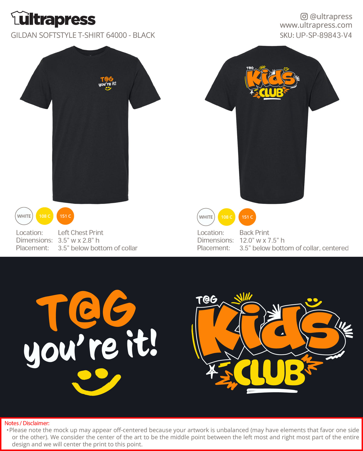 UP-SP-89843 The Kids Club Black Shirts - Jennifer Eckenwiler - 24 Min Qty (Bulk)