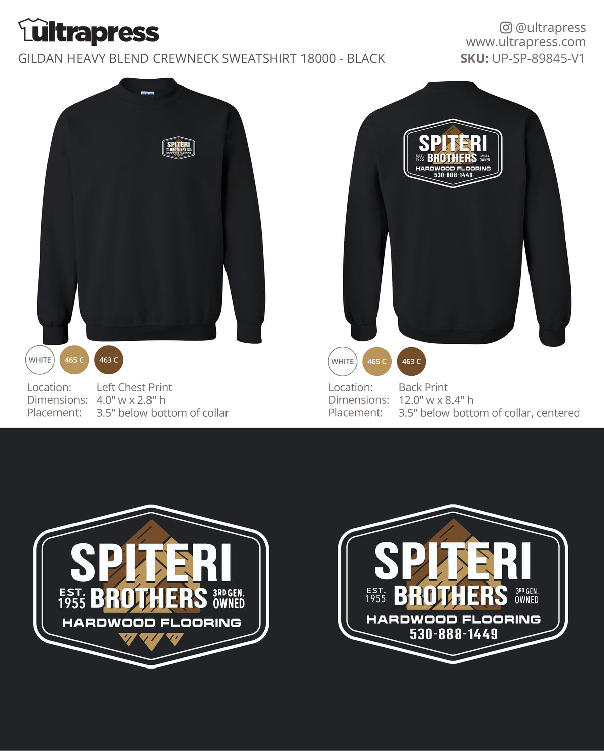 UP-SP-89845 Spiteri Brothers CREWNECKS - Steve Sanguinetti - 24 Min Qty (Bulk)