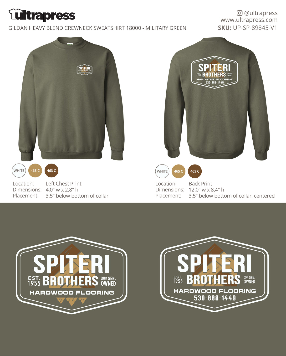 UP-SP-89845 Spiteri Brothers CREWNECKS - Steve Sanguinetti - 24 Min Qty (Bulk)