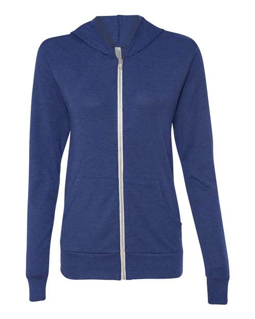 Unisex Triblend Lightweight Full-Zip Hooded Long Sleeve Tee - 3939