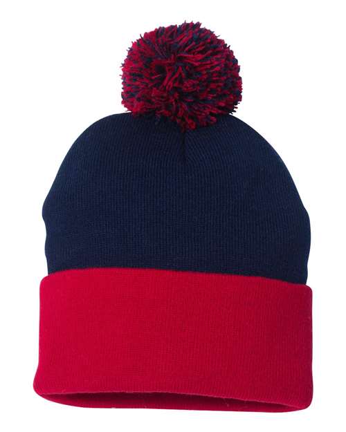 Pom-Pom 12" Knit Beanie - SP15