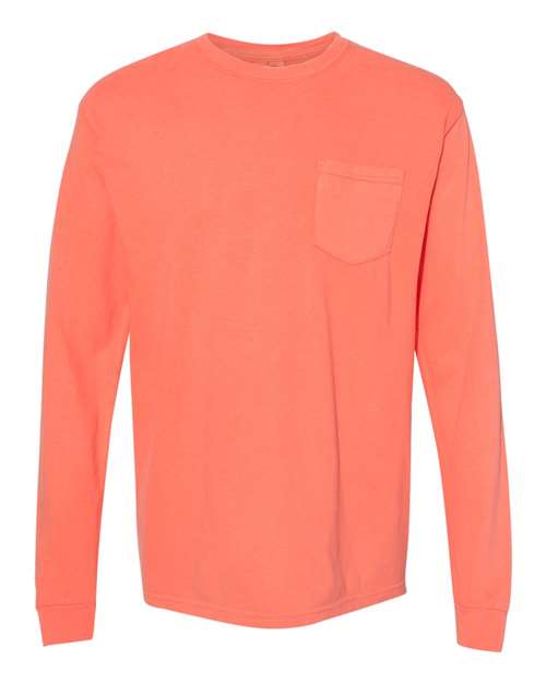 Garment-Dyed Heavyweight Long Sleeve Pocket T-Shirt - 4410