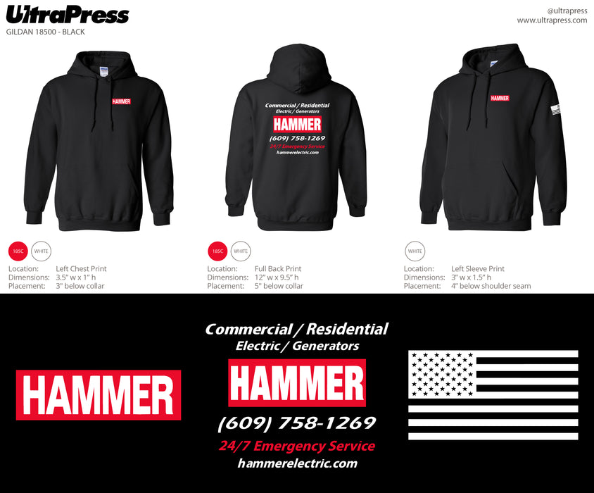 UP-HAMMER-60905 Hammer Electric Hoodies 48 Min Qty (Bulk)