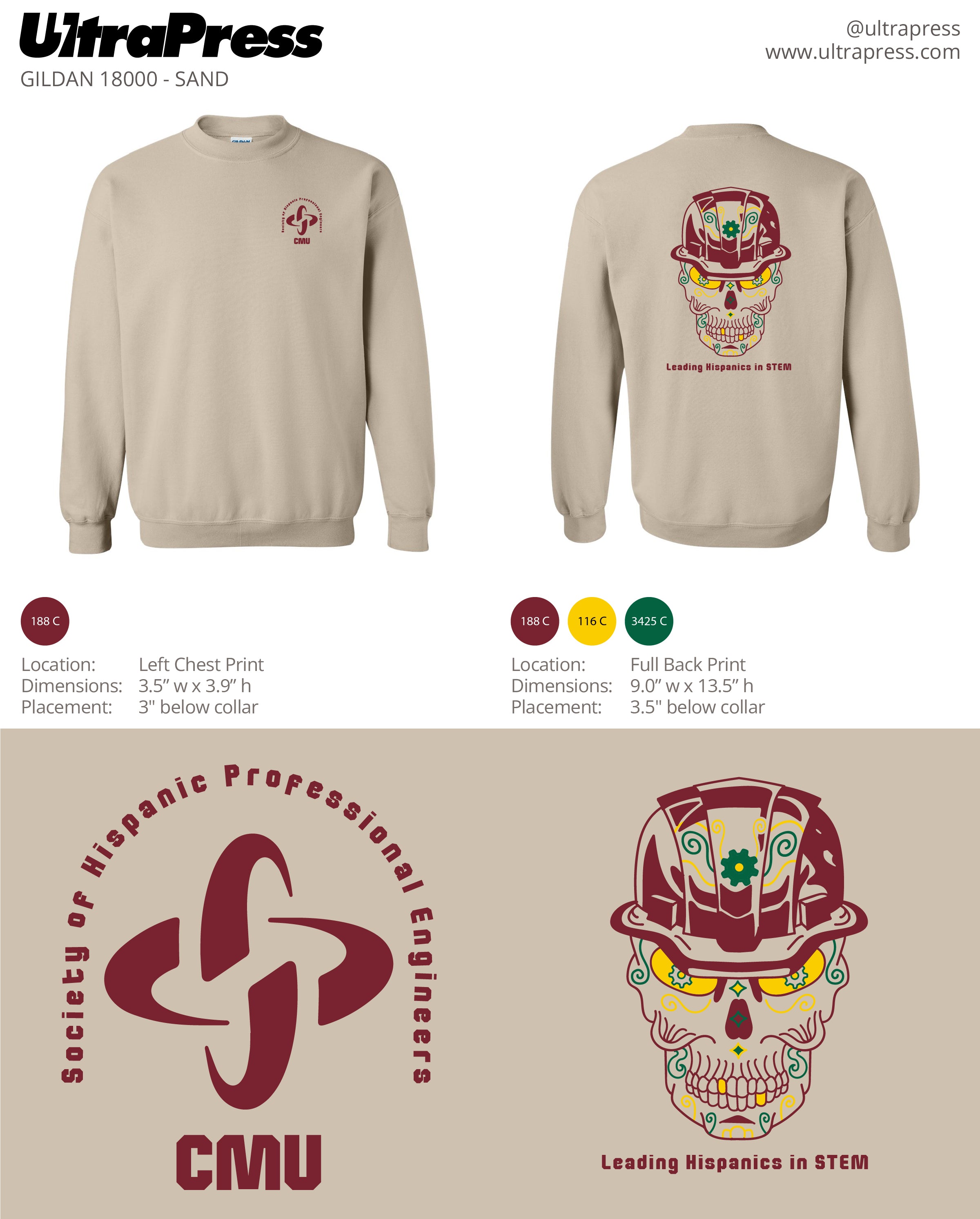 UP-SP-63375 CMU SHPE Skull Design 48 Min Qty (Bulk)