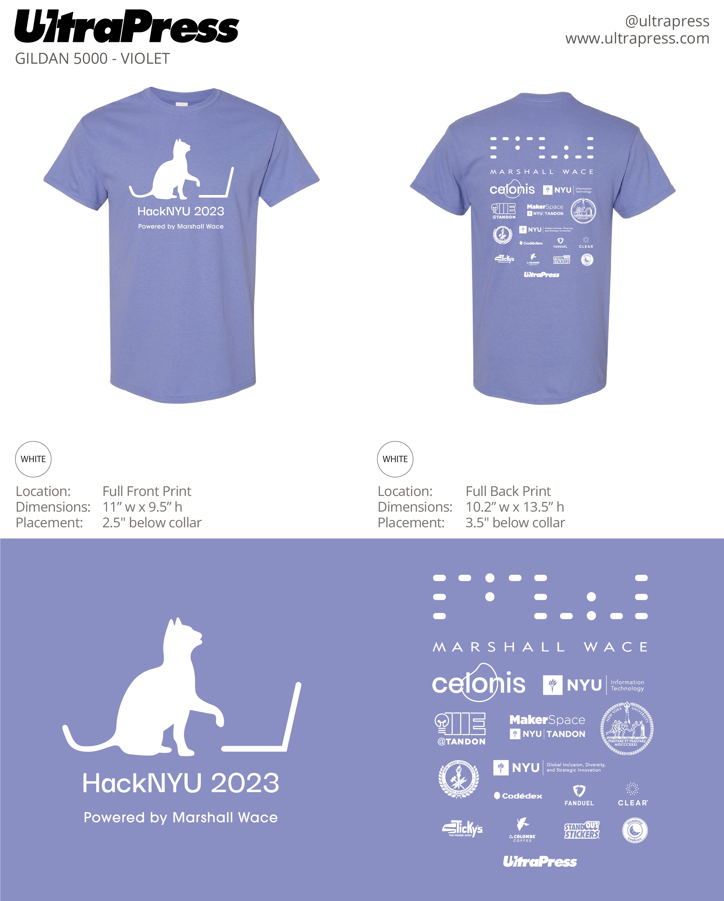 UP-SP-63566 HackNYU 2023 White Ink 550 Min Qty (Bulk)