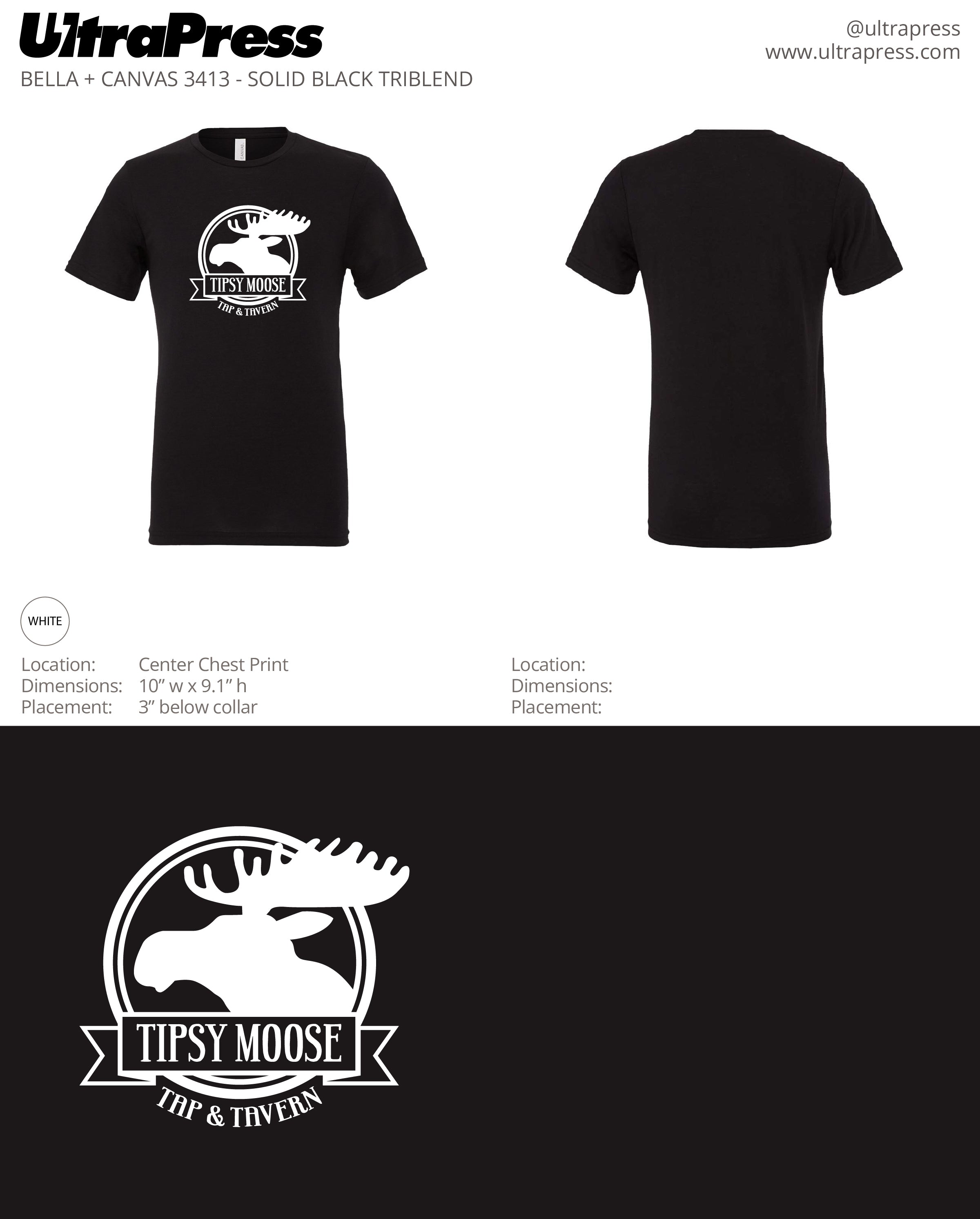 UP-SP-64009 Tipsy Moose Front Circle Logo 144 Min Qty (Bulk)